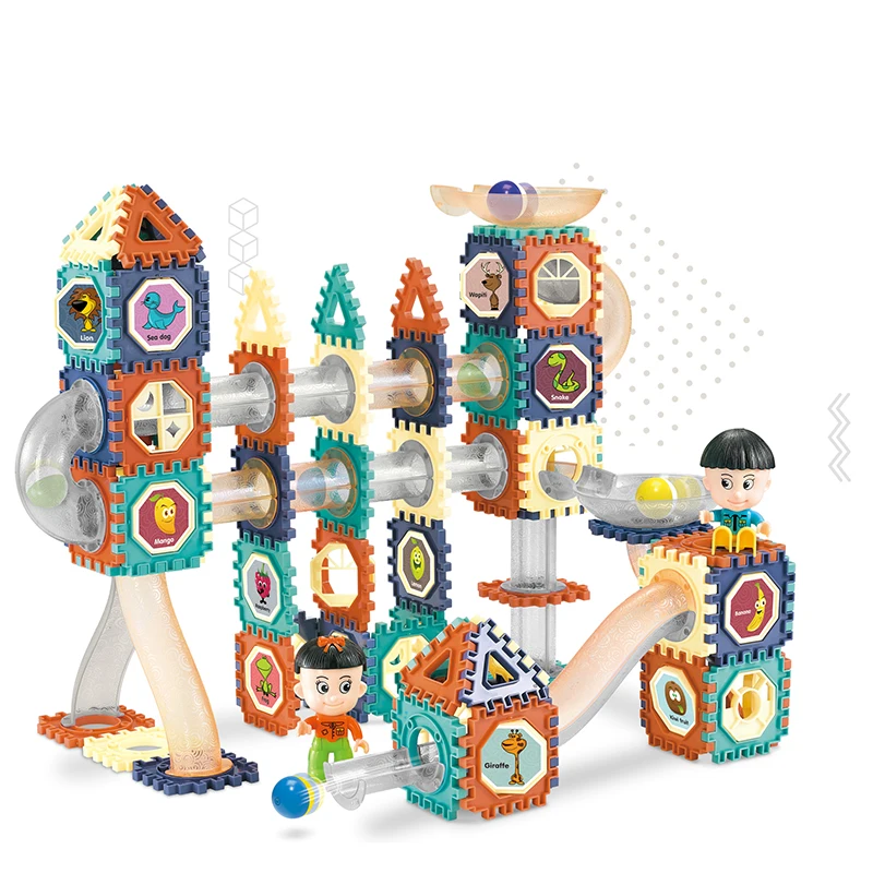 156 PCS Educational Toys For Kids DIY Assembly Block Set Building Blocks Set Marble Run
