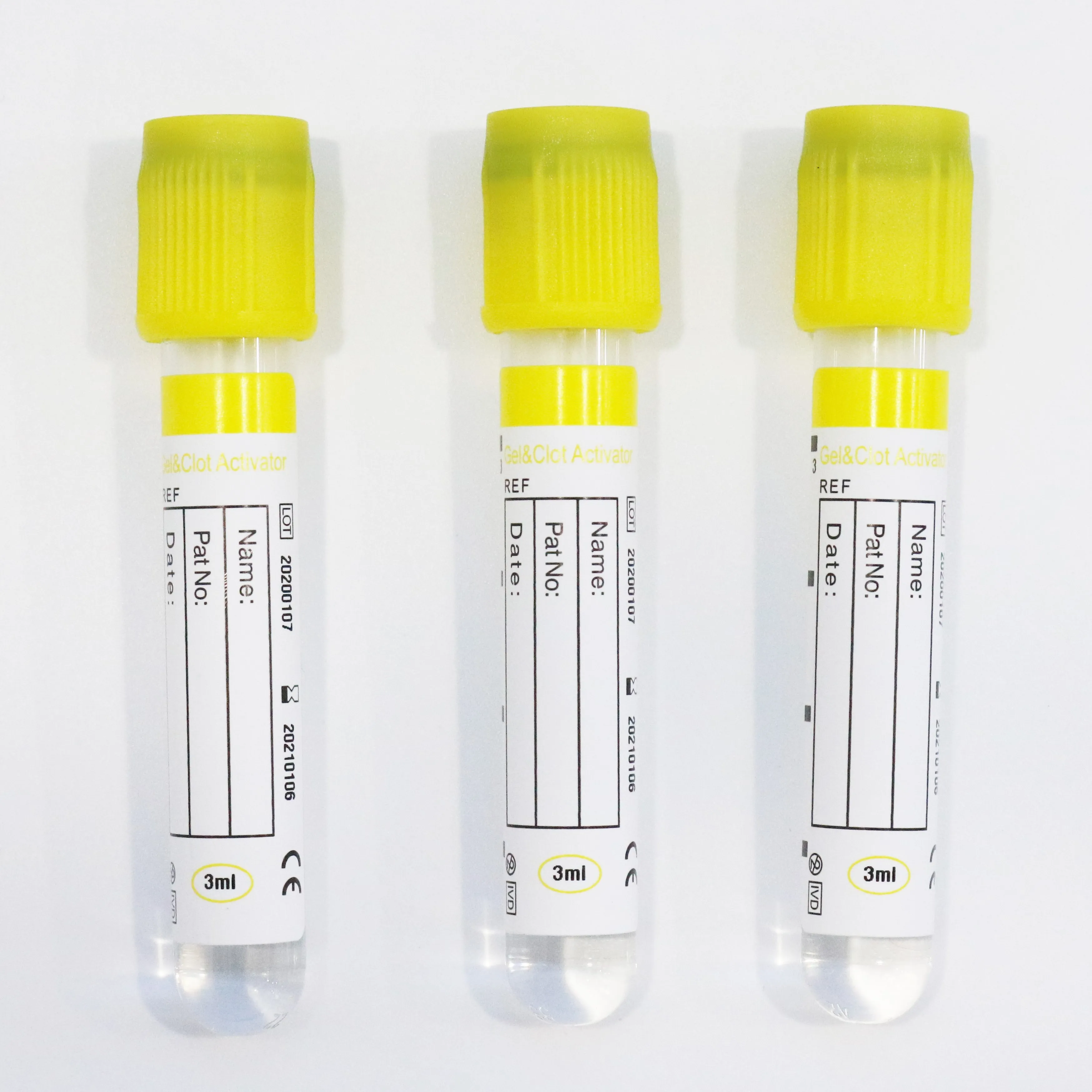 Gel Clot Activator tube SST Tube yellow top blood tube for blood collection with gel 13*75mm 4ml  13*100mm 5 ml high quality