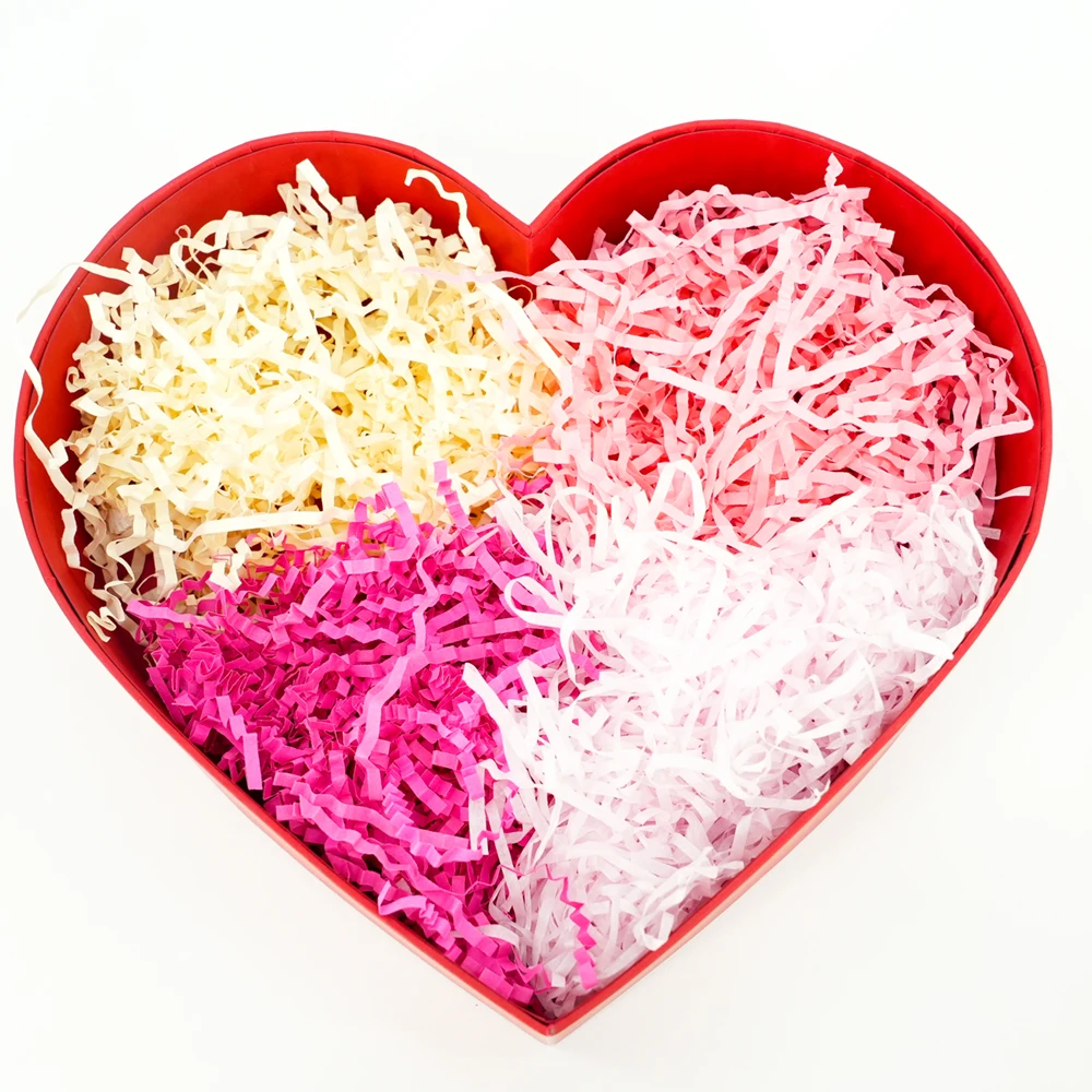 Factory Price Multi-color Raffia Shredded Paper Crinkle Tissue Decorative Gift Box Wedding Confetti Filler