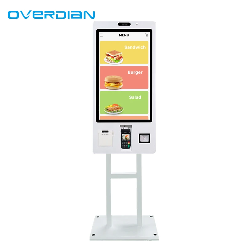 21.5 23.8 27 inch Self service Kiosk Touch Screen POS System Self Service Payment Order Kiosk for Mcdonald KFC Restaurant Kiosk