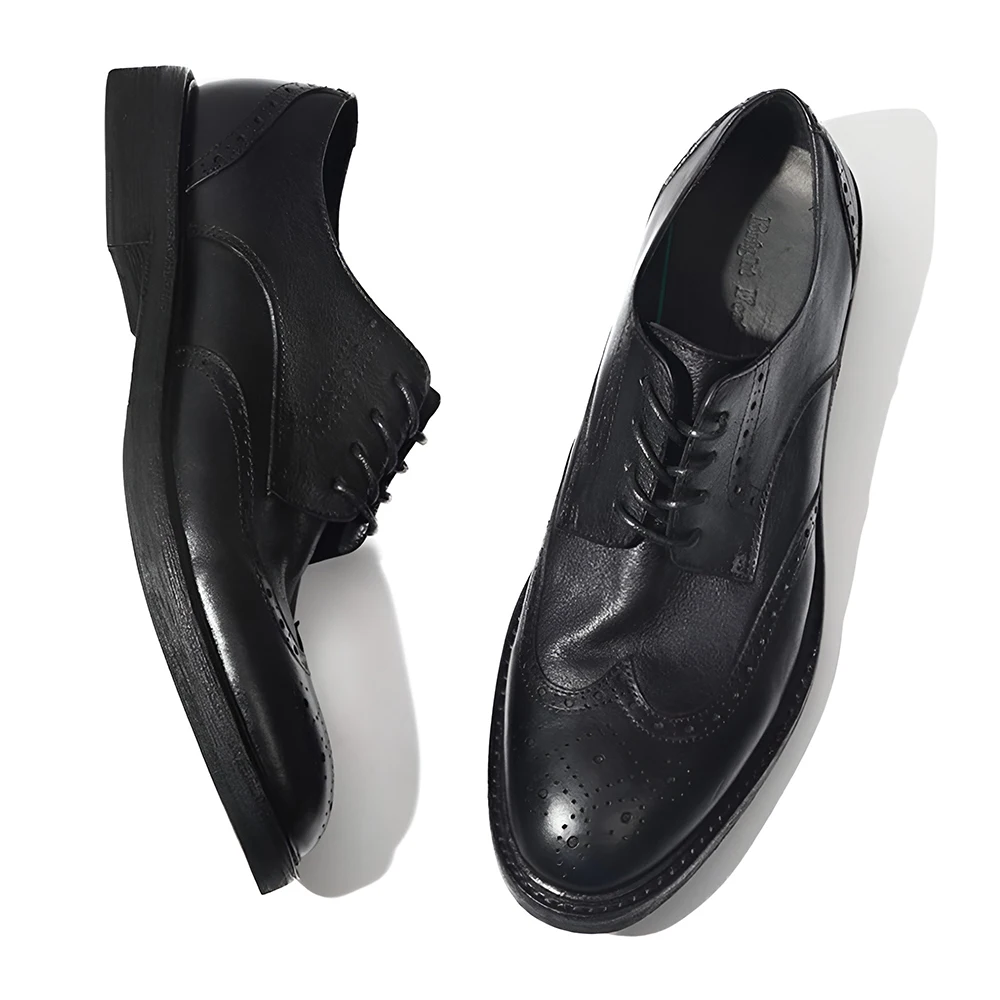 New Trend Genuine Leather Shoes Men Formal Shoes for Business Full-grain Leather Soft Comfortable Dress Shoes