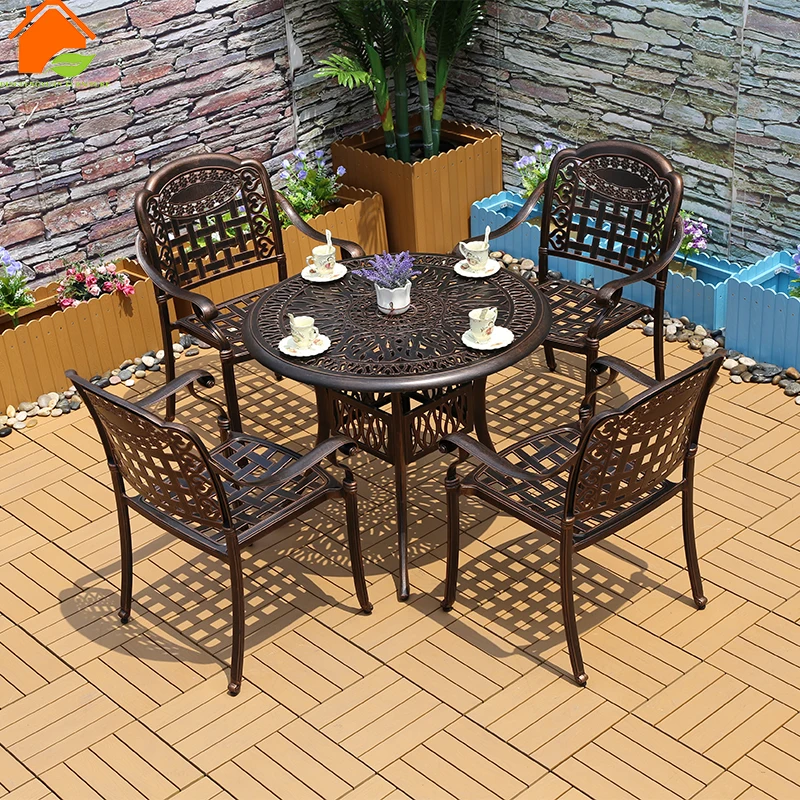 Hot Selling Out Door Furniture Garden Furniture Modern In Low Price  Wrought Iron Table And Chairs Set