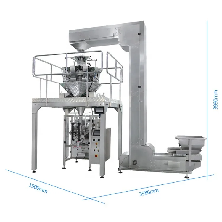 Multihead Vertical Weigher Automatic Small Pouch Packing Machine for Metals Hardware Rice Popcorn Nuts Granule Sugar Frozen Food