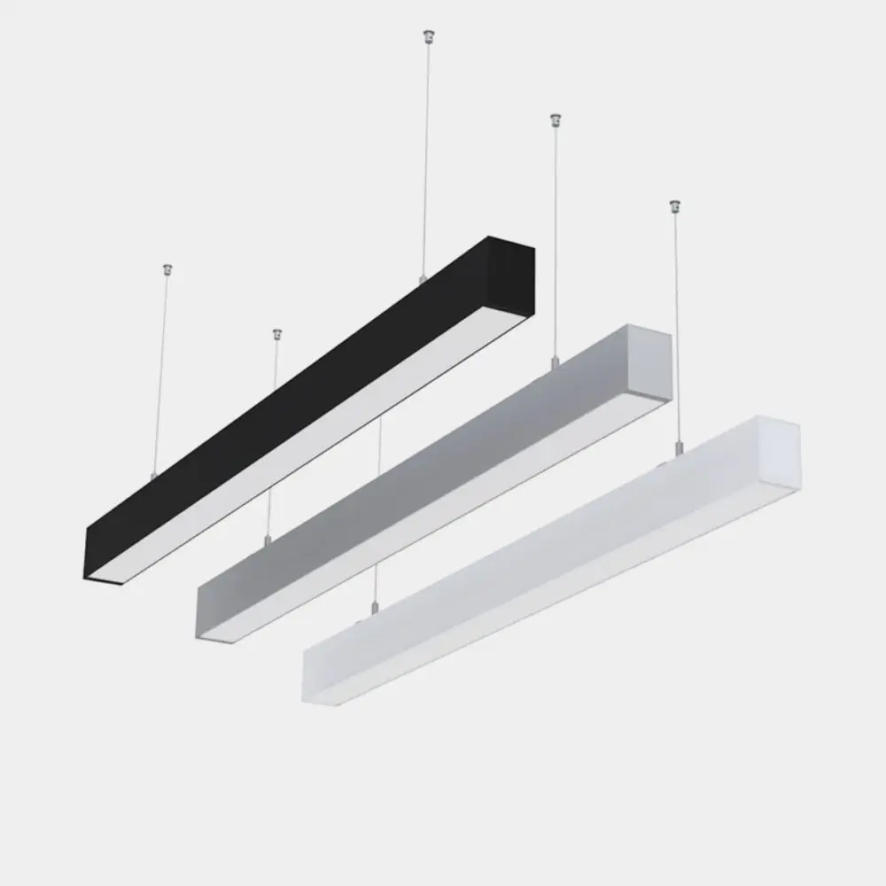 75mm*95mm Office gym Supermarket Decorative Recessed Pendant LED Linear Lights LED Aluminum Profile