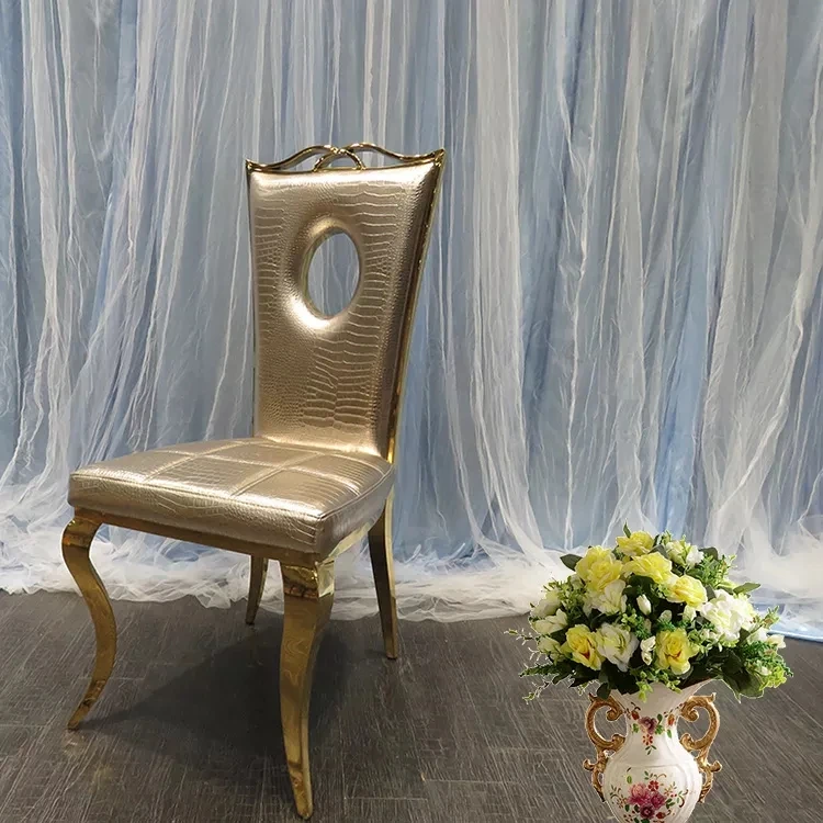 Banquet Chair Luxury Dining Room Furniture Luxury Living Room Chairs Metal Golden Stainless Steel Dining Chairs with cushions