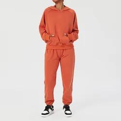 Fall Winter Sportswear with Fleece Womens Hoodies Jogger Set Women Training Wear sweatsuit set tracksuit