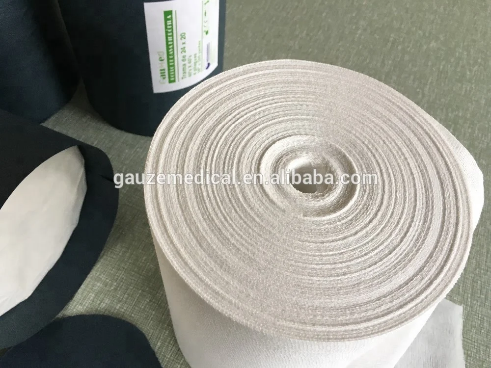 
24*20 Mesh 100 yards 4ply Absorbent Medical Gauze Roll Bleached 100% Organic Cotton Surgical Rolls for health & medical 