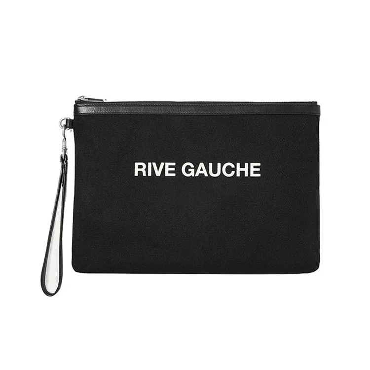 Черный тканевый чехол с кожаной отделкой и ручкой