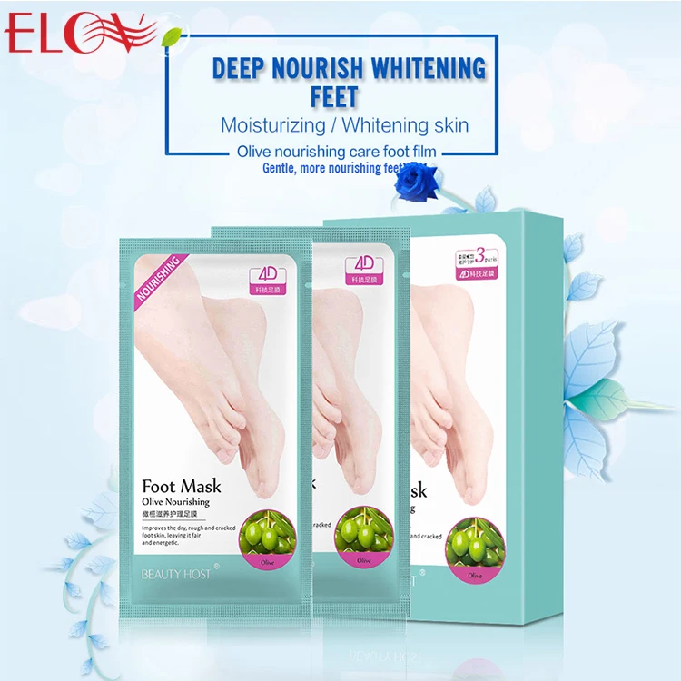 Korea Fashion Whitening And Moisturizing Foot Patch Popular OEM Service Olive Nourishing Skin Peeling Foot Mask For Sale