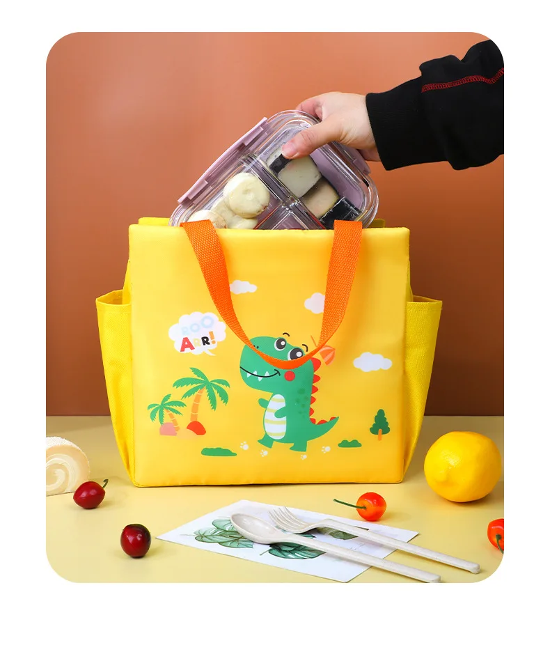 1/2/4PCS Kawaii Lunch Bag Women Cute Bear Picnic Travel Thermal Breakfast Box School Child Convenient Lunch Box Tote Food