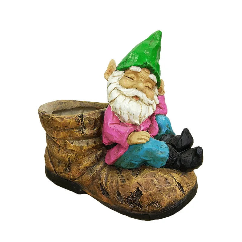 Individuality Garden Little Gnome Pervert Scarface Statue Garden Decor for Dwarf