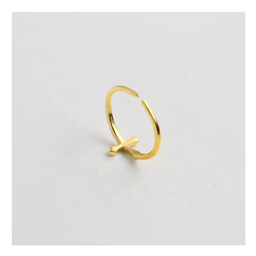 2020 очаровательное женское кольцо из нержавеющей стали 14k крест набор с цирконом высокое качество Открытое кольцо подарок ювелирные изделия