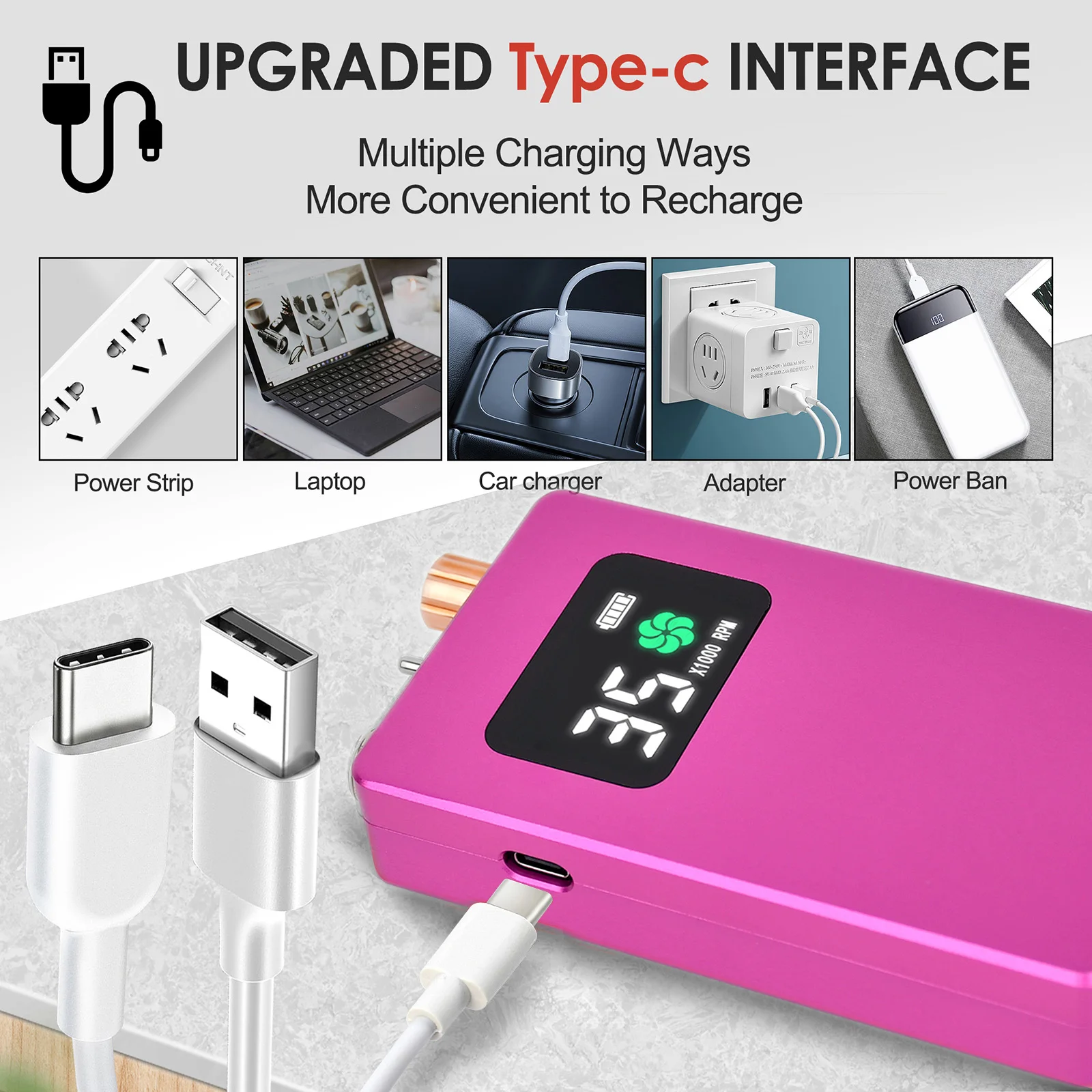 USA Free Shipping 2024 New Portable Rechargeable 35000RPM Manicure E File Nails Drill Machine