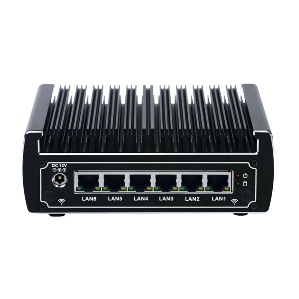 OEM ODM Fanless mini pc In-tel Cele-ron i3 8130U 4*USB 6*LAN Dual core firewall router mini computer