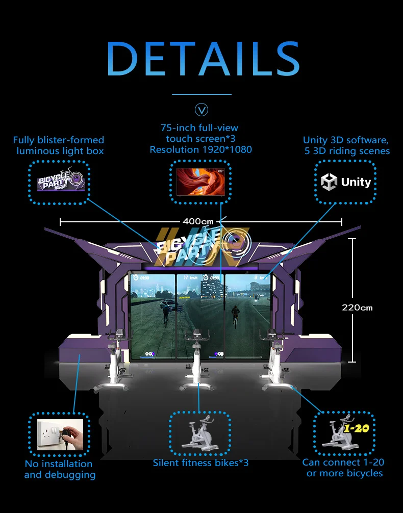 New Design Fitness Sports equipment Dynamic bike dynamic racing interactive bike game intelligent bicycle interactive system