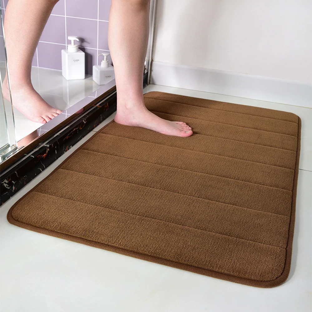 Fast drying Thick absorbent mats carpets memory foam Microfiber Coral Velvet non slip Waterproof Bathroom rugs
