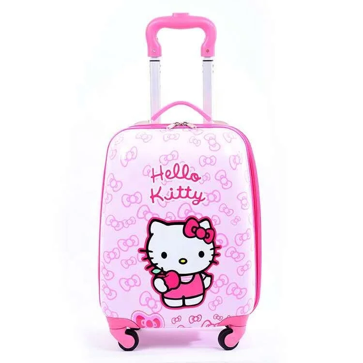Hot Selling Cheap ABS PC Children Cute Cartoon Character Suitcase Wholesale OEM Custom 16 Inch Printing Hard Shell Kids Luggage