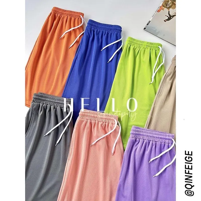 2021 Best selling loose quick dry breathable solid color 10 color new ice mesh basketball shorts