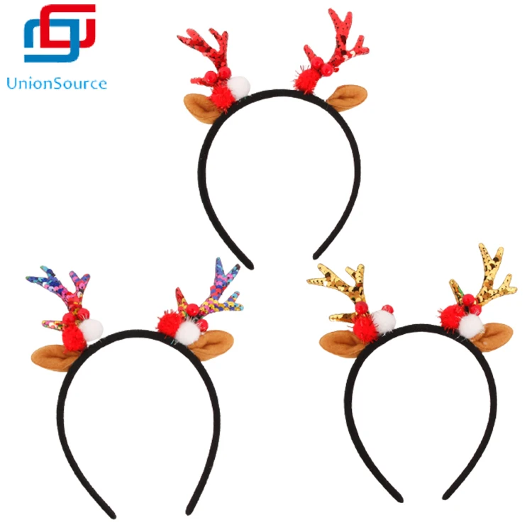 
Christmas Party Headbands Xmas Party Costume Headbands Reindeer Hair Hoop Christmas Photo Prop Booth Headbands for Christmas Par 
