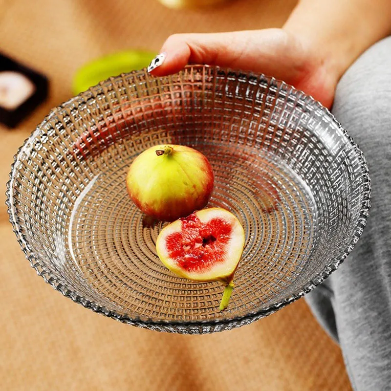 Wholesale Modern Home Decorative Luxury Crystal Footed Glass Fruit Cake Dessert Plate Bowl
