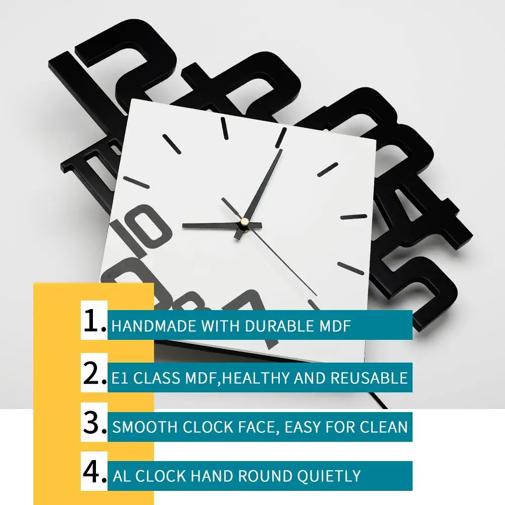 Northern Europe Manual Decorative Wall Clock with Pendulum Modern Iron Wall Clock For Living Room