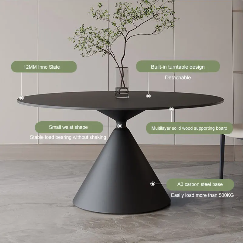 HQSLP White dining table wooden top and legs with modern Leisure Coffee Table for Home and Kitchen