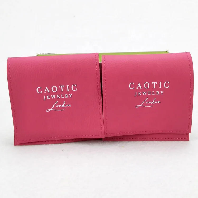 Розовая сумка конверт из искусственной кожи для ювелирных изделий, сумка для ювелирных изделий на заказ (1600209676477)