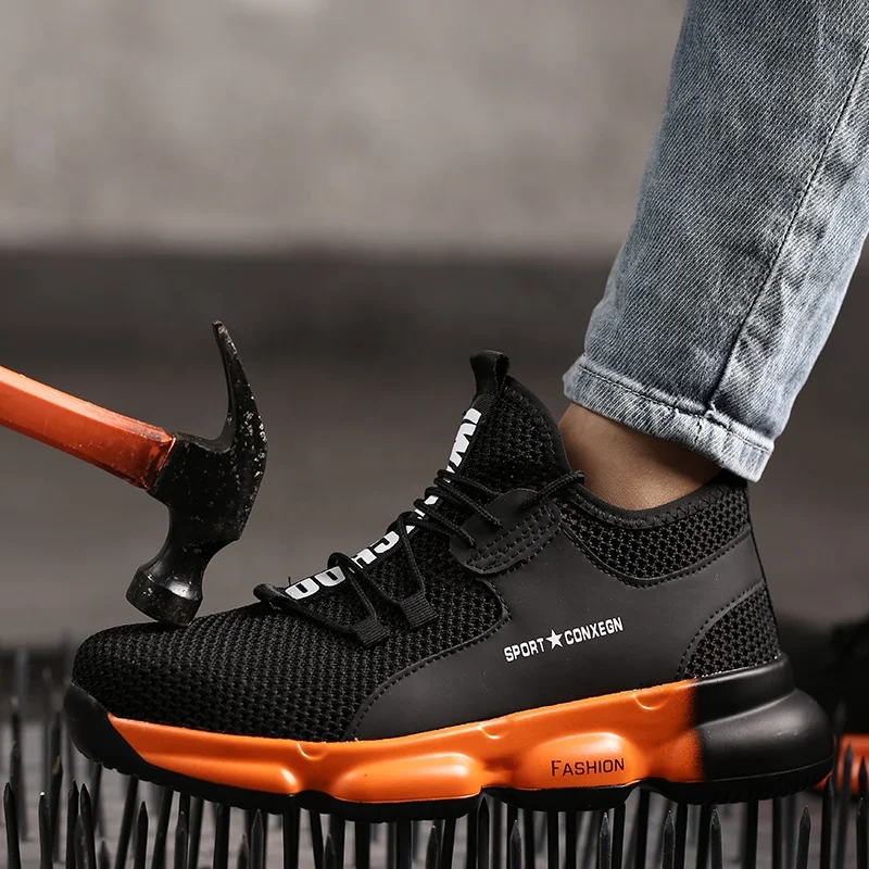 SAFETYLEADERS Summer safety shoes for men safety footwear with breathable mesh upper
