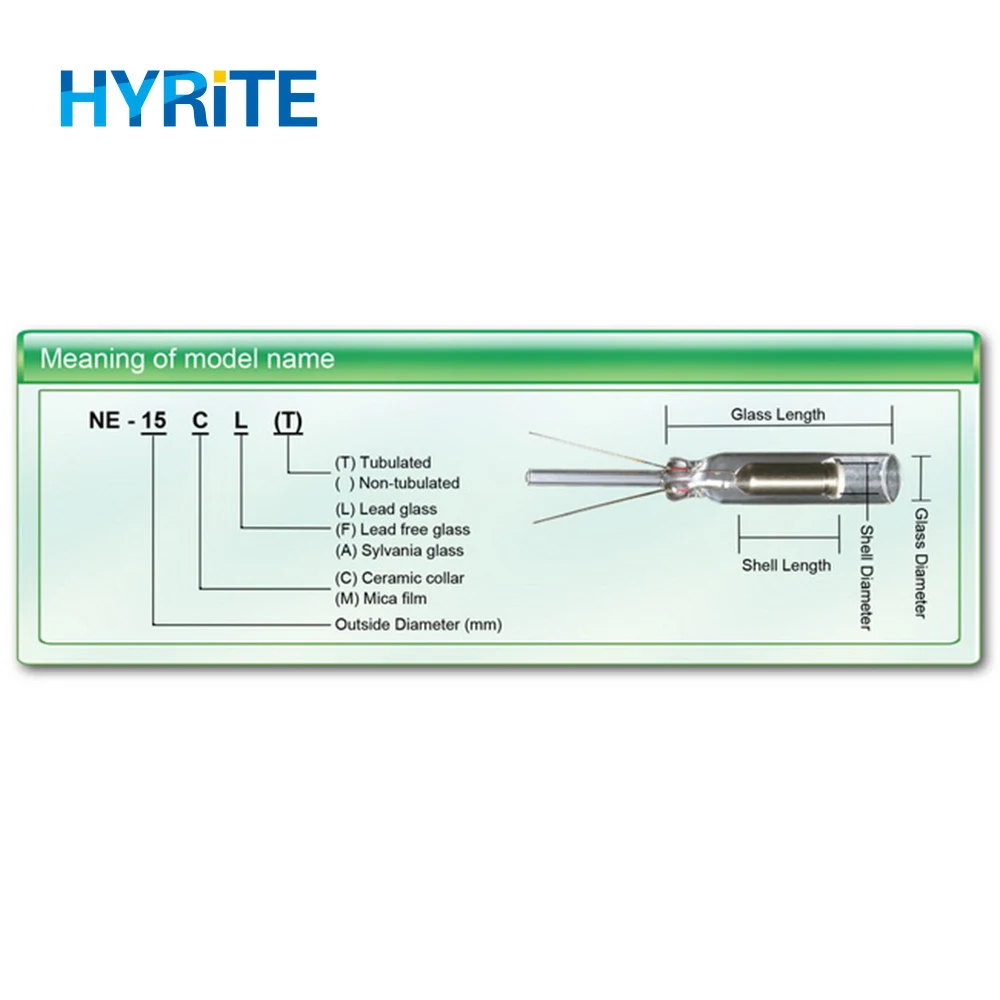 Neon glass electrode 10mm 12mm 13mm 15mm lead free neon electrode lead glass ceramic collar for 20mA 30mA transformer sign
