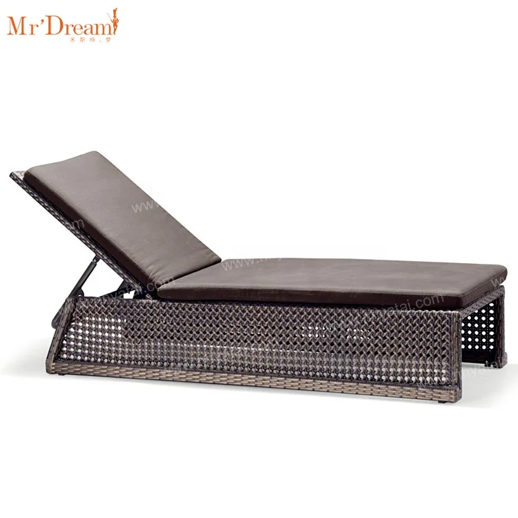 Swimming Pool Pyramids Sunbathing Bed Chaise Outdoor Rope Woven Lounge Bed For Villa And Garden