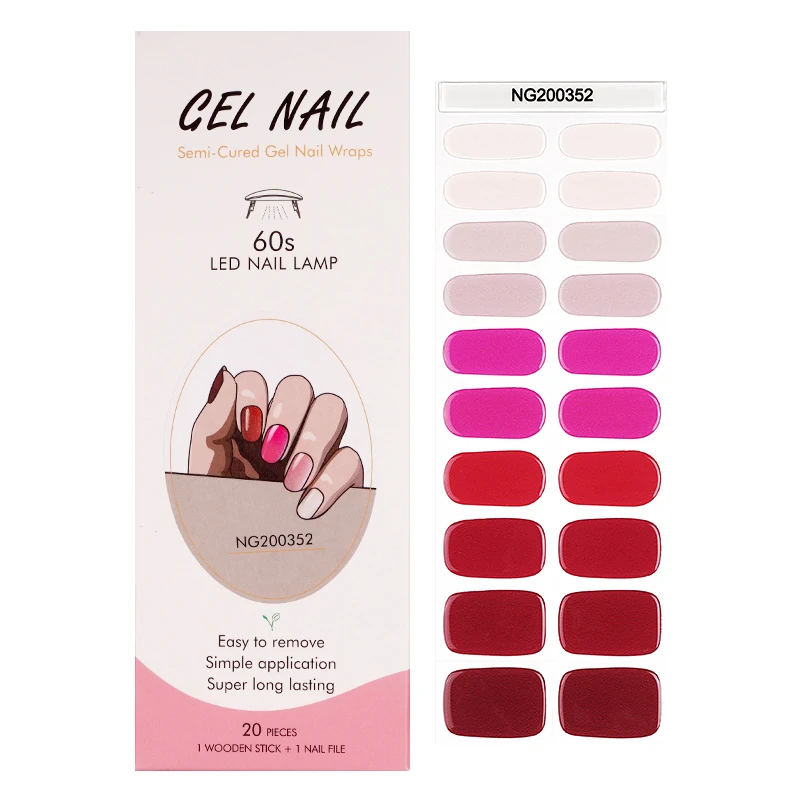 2024 Uv gel hot selling nail factory beauty product wholesale new UV Gel nail sticker semi cured gel nail wraps