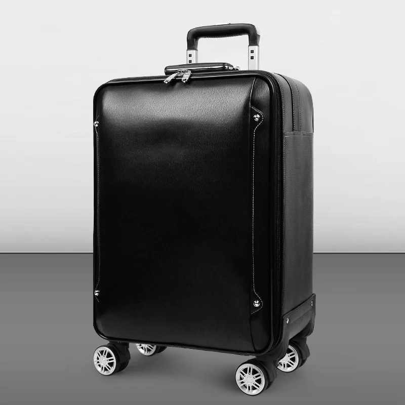 Leather Travel Suitcase Fashion Luggage Travel Bags Universal Wheels Trolley Luggage