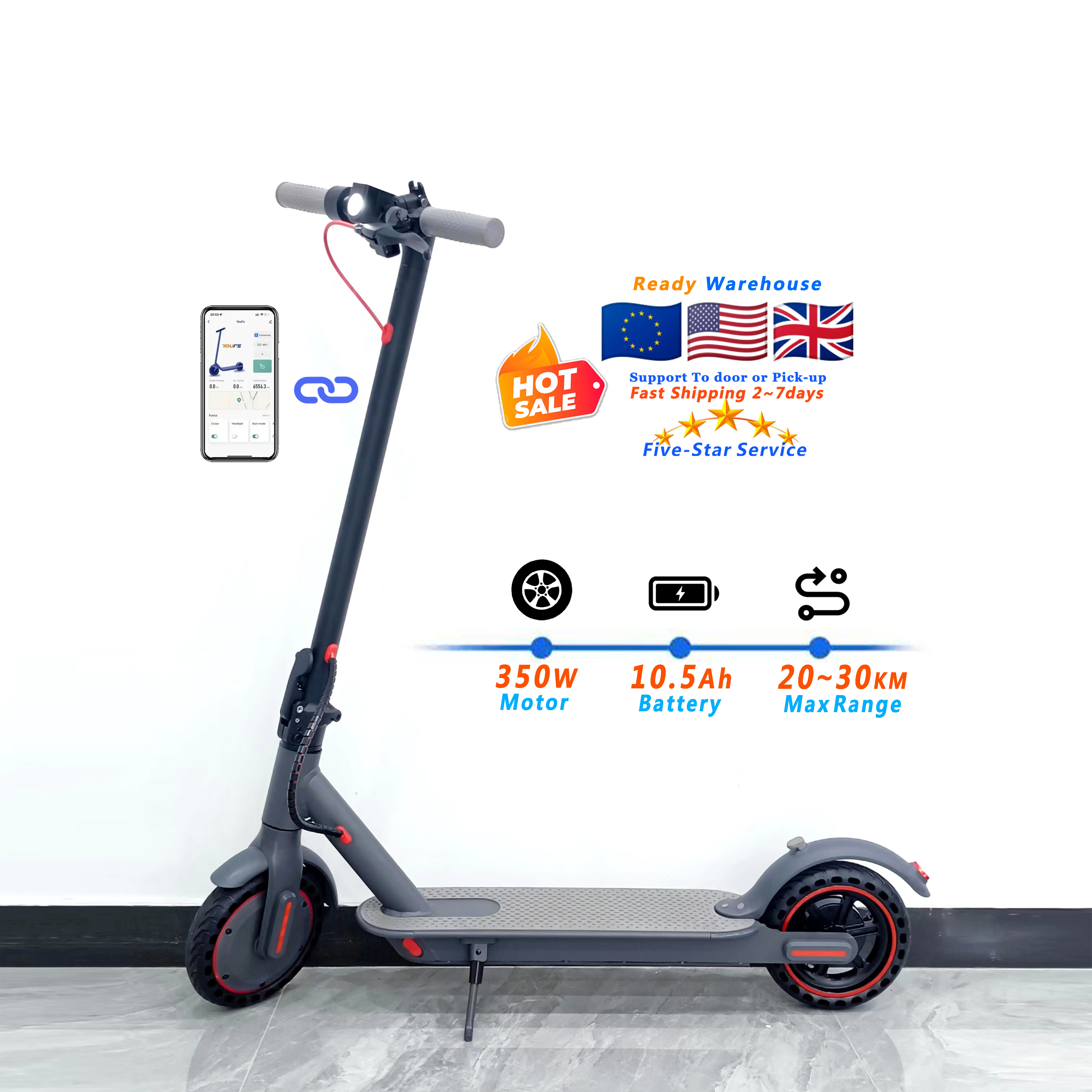 New Arrive EU Warehouse E-Scooter 350W APP E Scooter Foldable M365 Scooter Electric Trotinette Cheap Electric Scooters Pro Fast