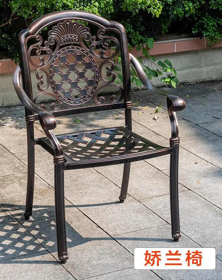 Courtyard BBQ Table and Chair Combination Cast Aluminum Carbon Grilled Outdoor Iron Party Set Outdoor Barbecue Furniture