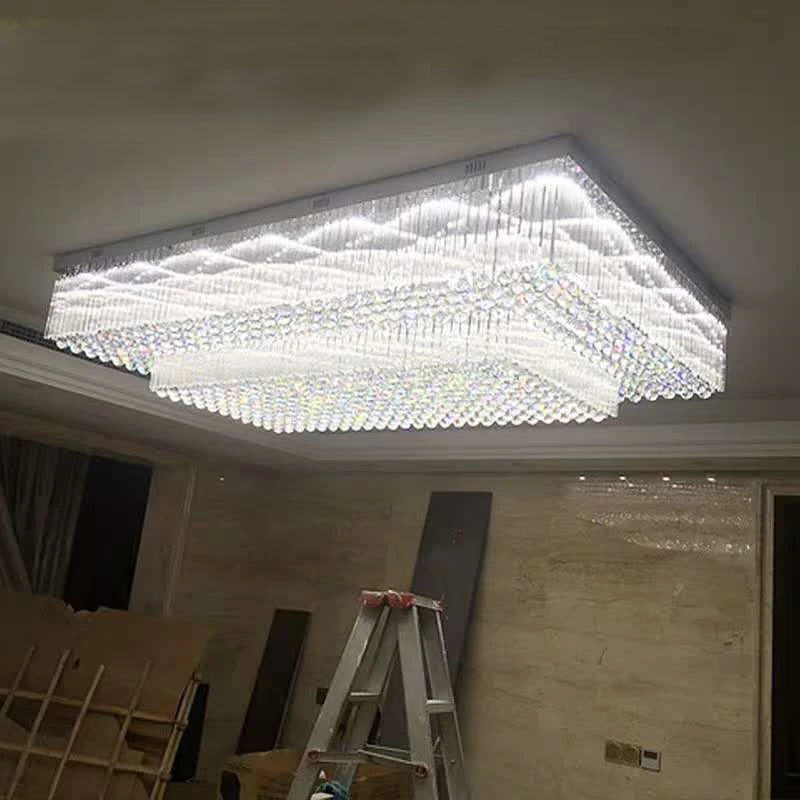 Zhongshan square shade light decoration hotel vintage lamp restaurant lighting luxury Chandelier for high ceilings