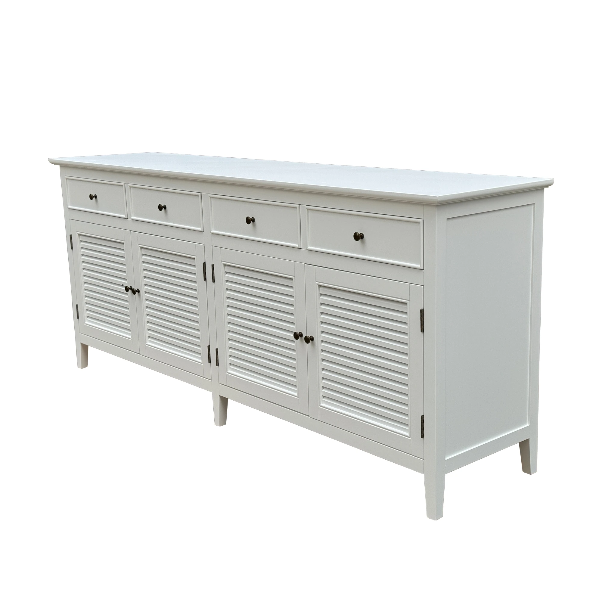 HL634 French High-quality Dining Furniture White Solid Wooden 4 Drawers Storage Sideboard Buffet Cabinets