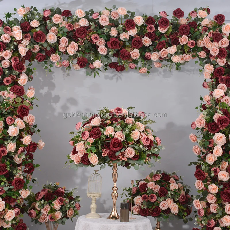 Wholesale Wedding Arch Flowers Decorations Floral Arch Backdrop Wedding Centerpiece Rose Flower Arch Set