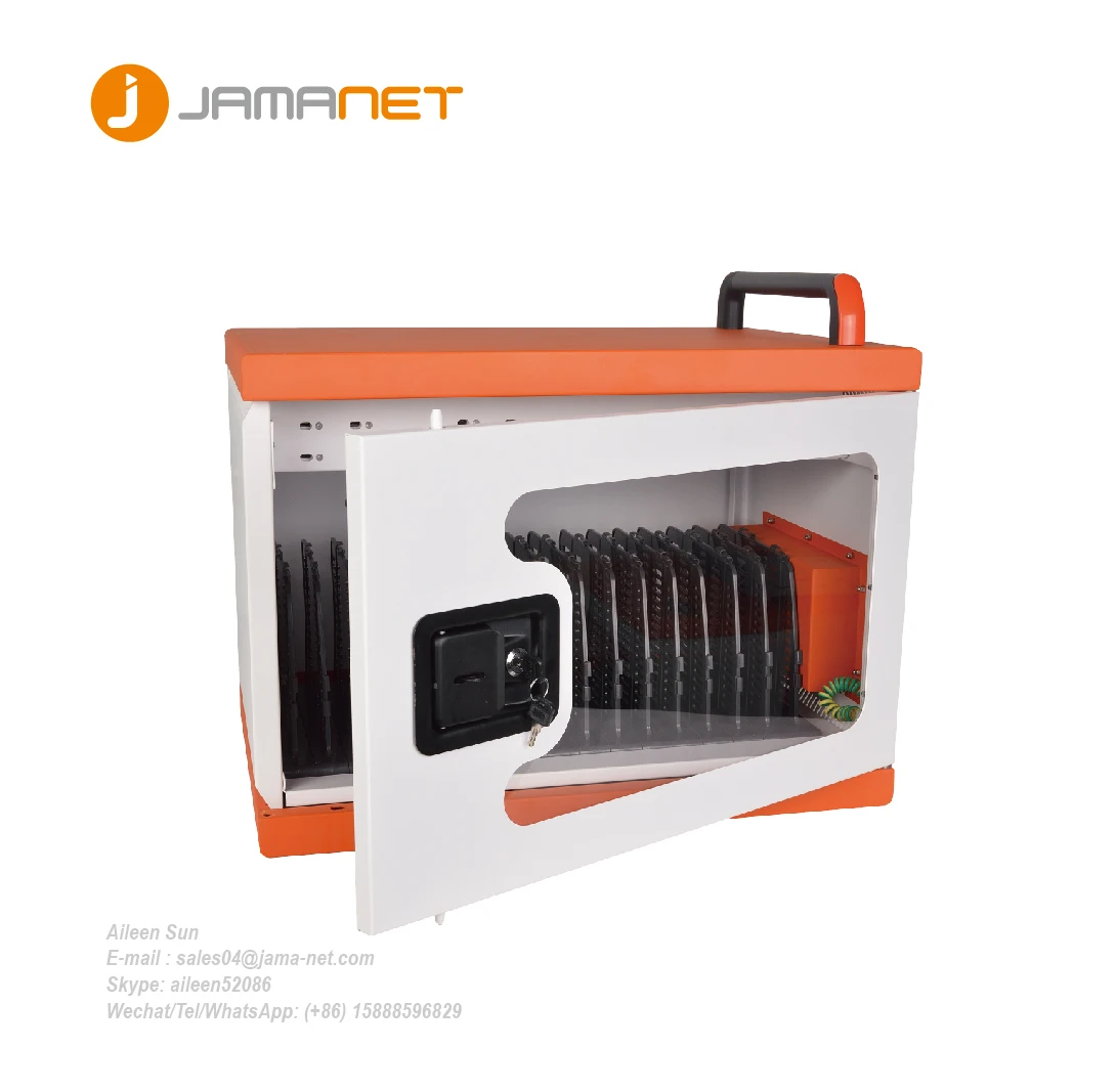 16 ports USB Type-C wall mounted desk floor Charing carts with stack for 32 ports tablets/Laptop