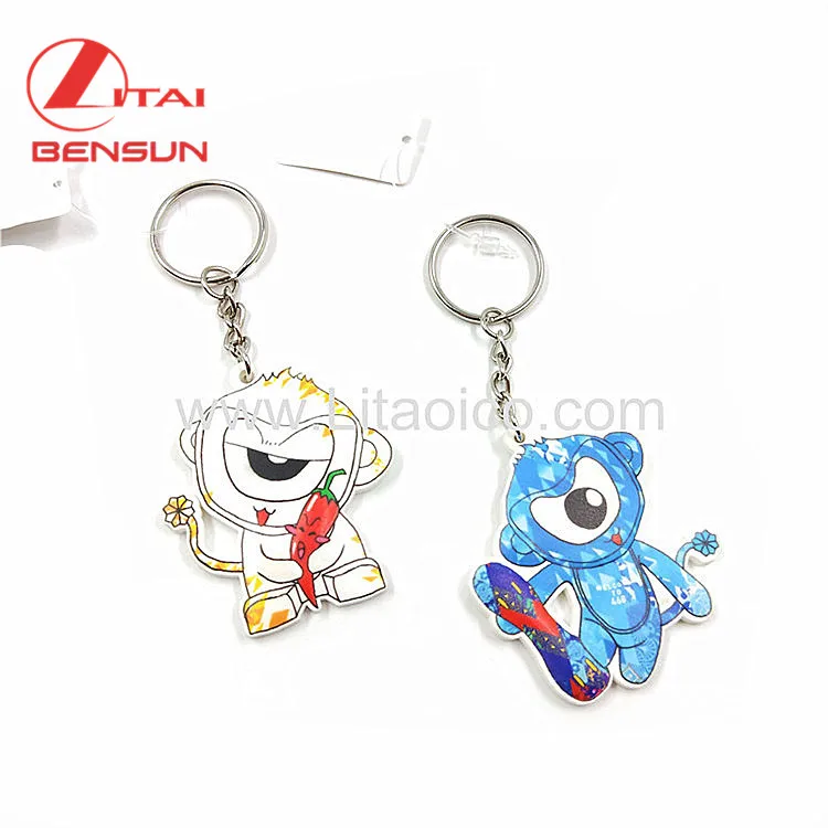 Hot Sales Promotion Customized sublimation PVC Key Chain Saucer Man Soft Rubber PVC Keychain