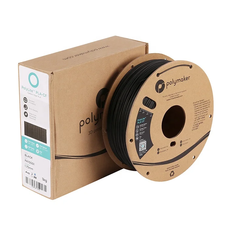 China Manufacturer New Product Matte Surface Carbon Fiber Easy Print 1kg/1.75mm Polymaker PolyLite CF 3D Printing PLA Filament