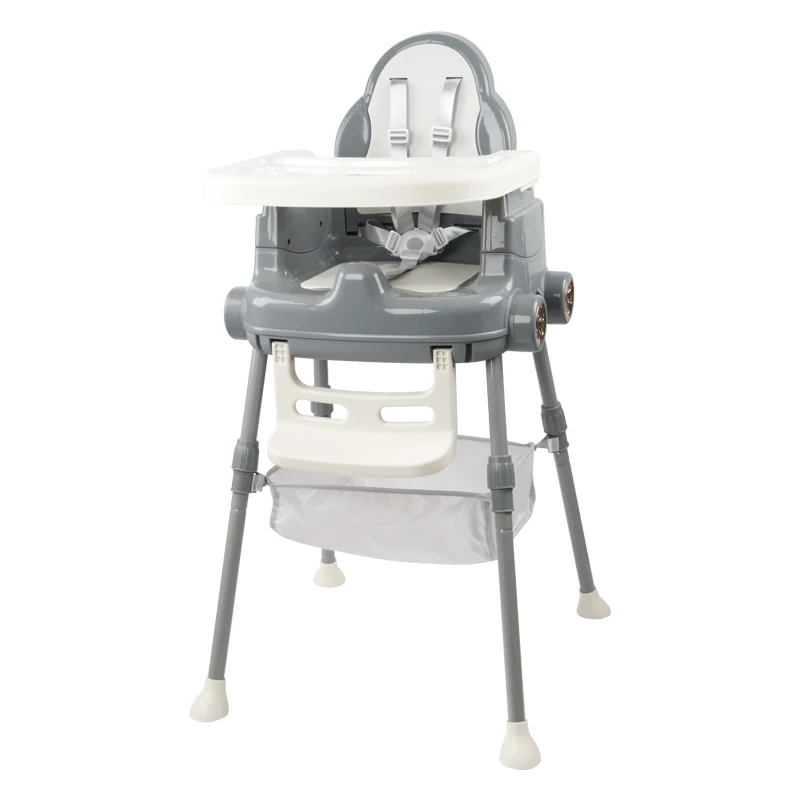 HA-040 Popular grey plastic high chair collapsible feeding baby chair