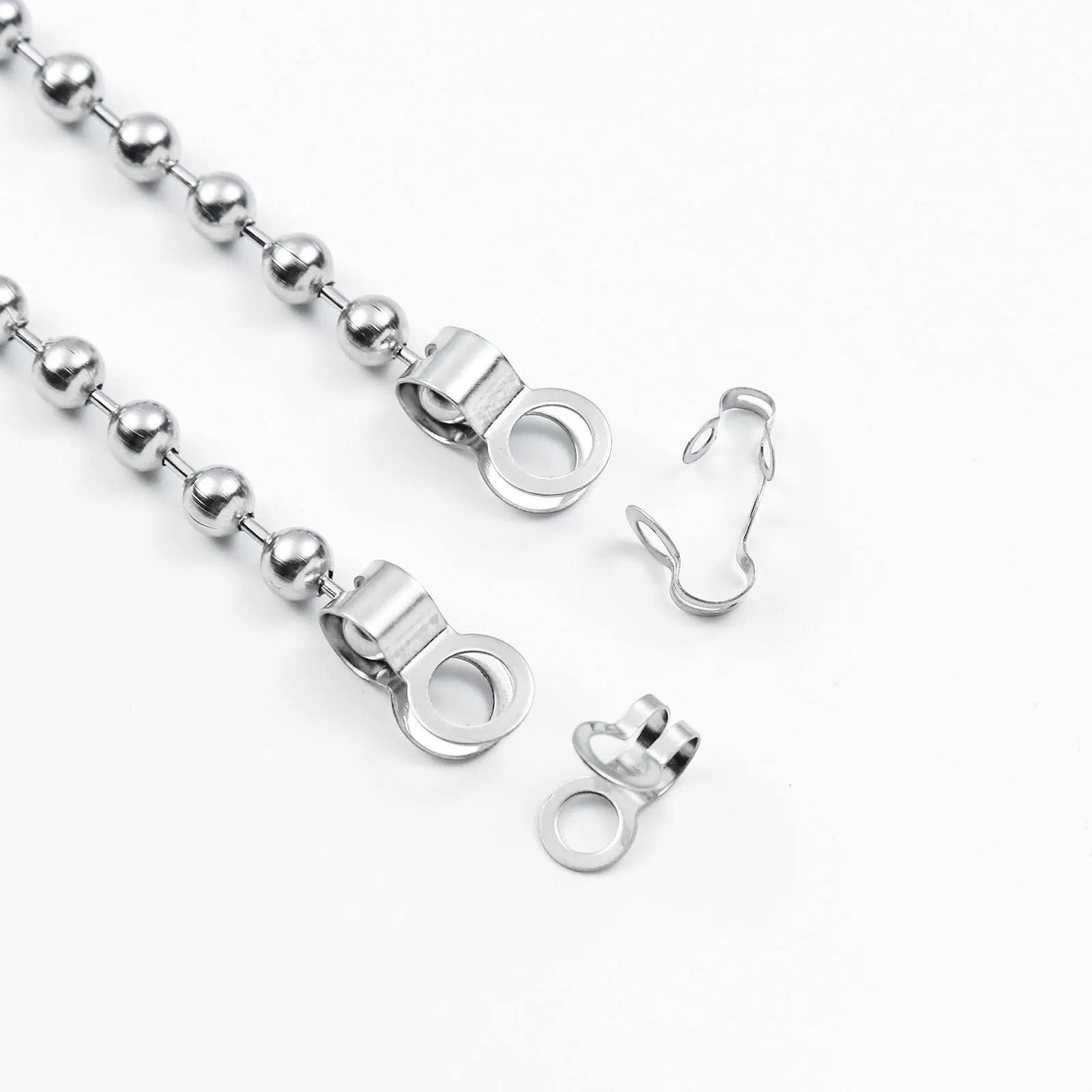 304 stainless steel glass bead chain clasp double ring closing clasp jewelry accessories buckle
