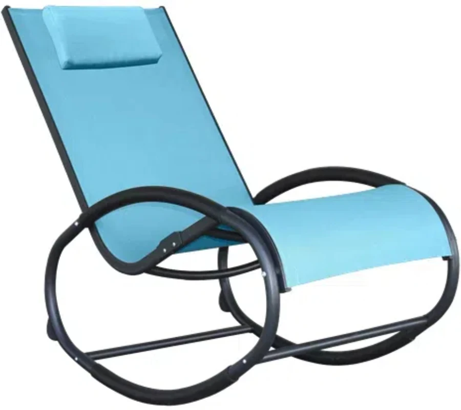 High Quality Homecome Garden Furniture Zero Gravity Outdoor Rocking Chair Sun Lounger Backyard Patio Lawn Metal Chaise Lounge