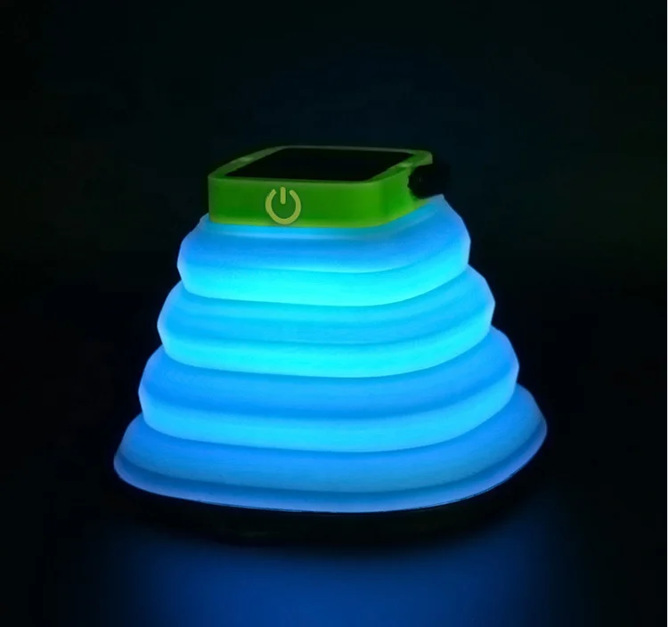 Waterproof outdoor LED silicone collapsible solar camping lantern