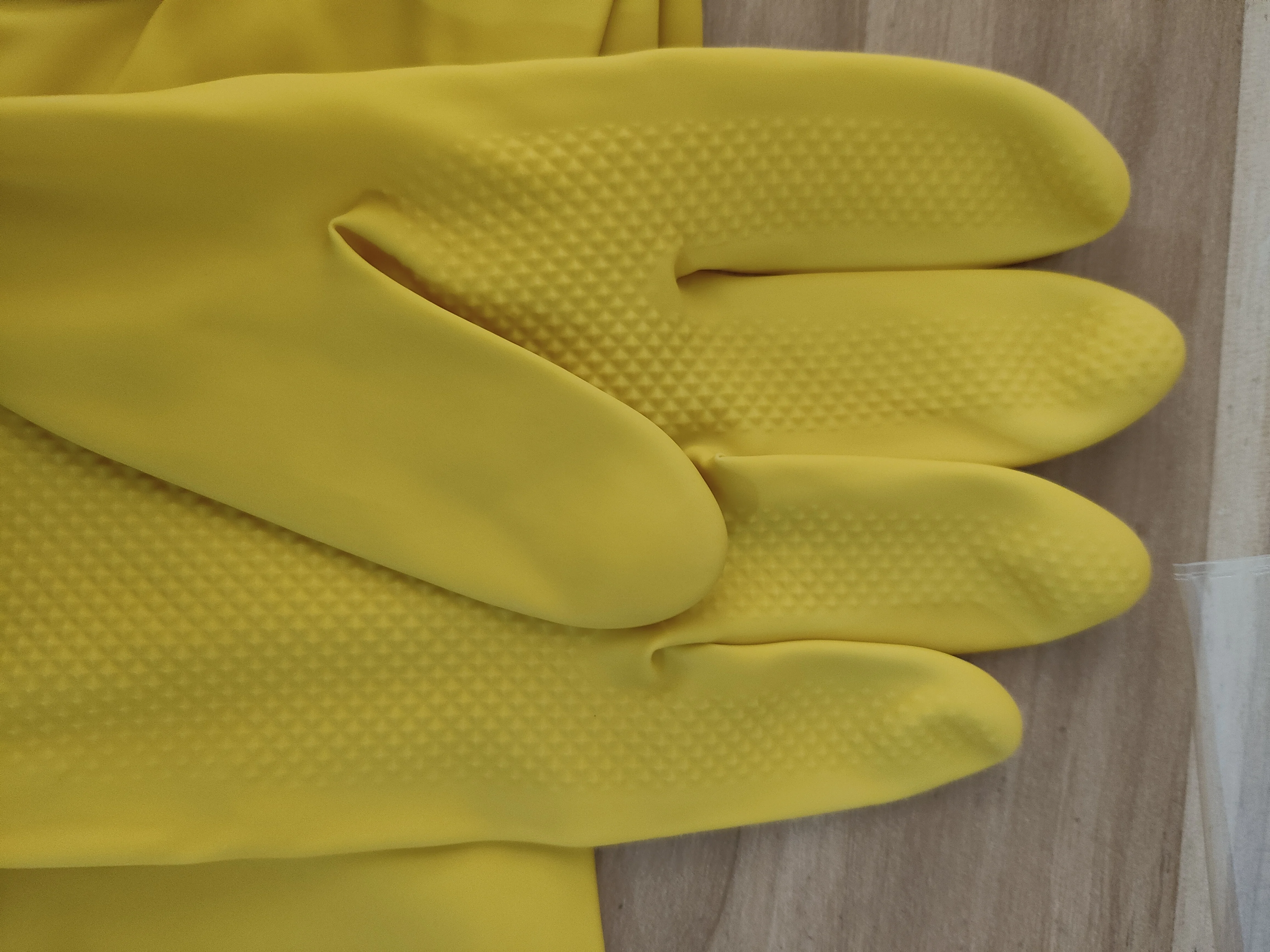 Blue yellow color reusable household use washing rubber latex work gloves kitchen for cleaning dishwashing hand gloves