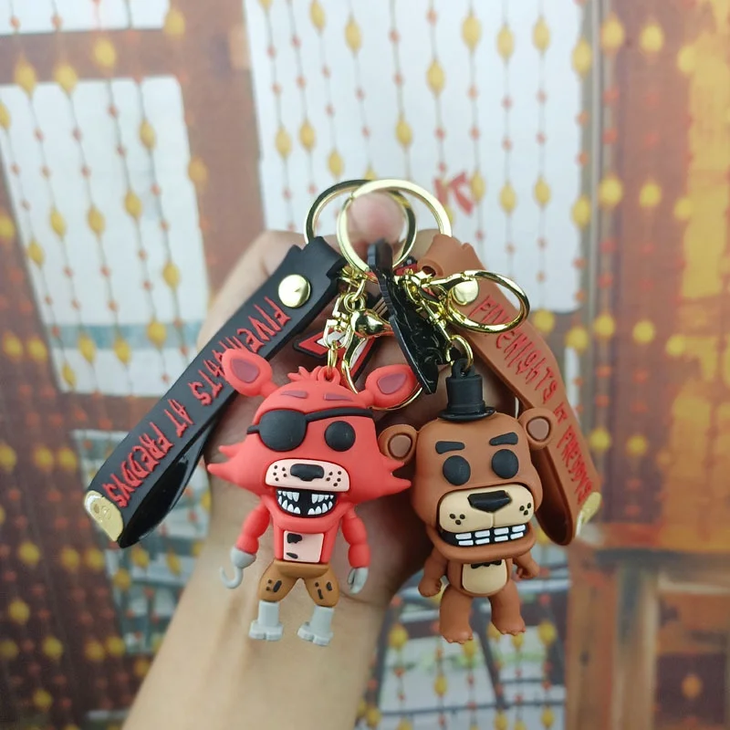 Wholesale Promotional Halloween Funny Horror Keychain Movie Five Nights Souvenir Cartoon Gifts Keyring PVC Plastic Llavero