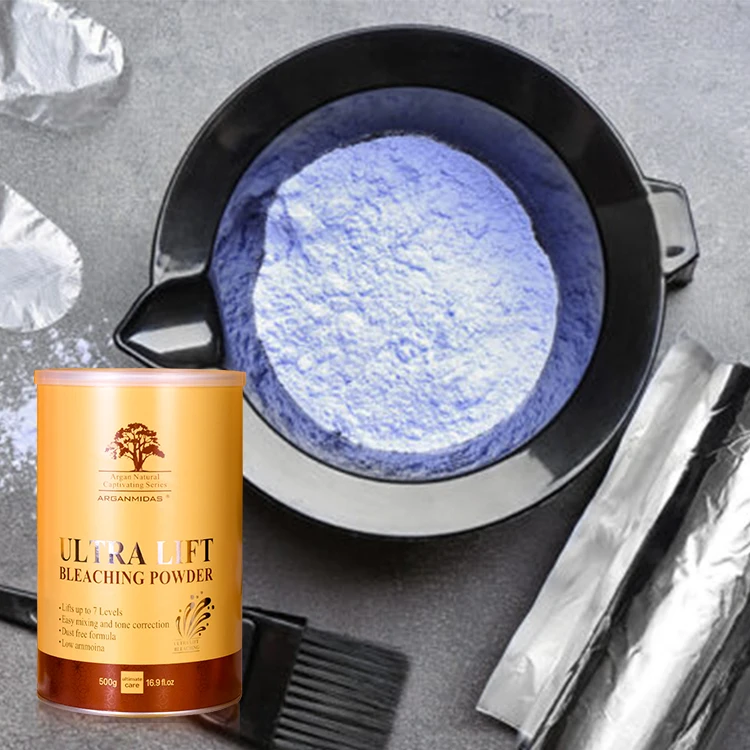 Arganmidas Highlight Professional Bleaching Powder Low Ammonia Dust Free Salon Hair Bleach Dye Blue Hair Bleach Powder