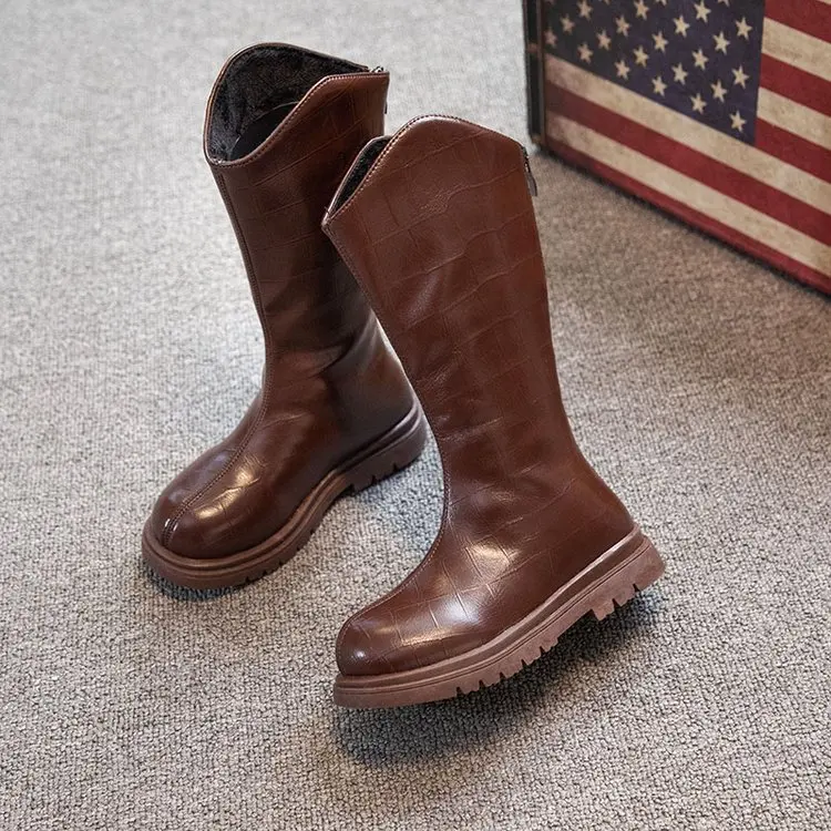 Kids high top boots girl comfortable wear-resistant fashion knee high boots kids