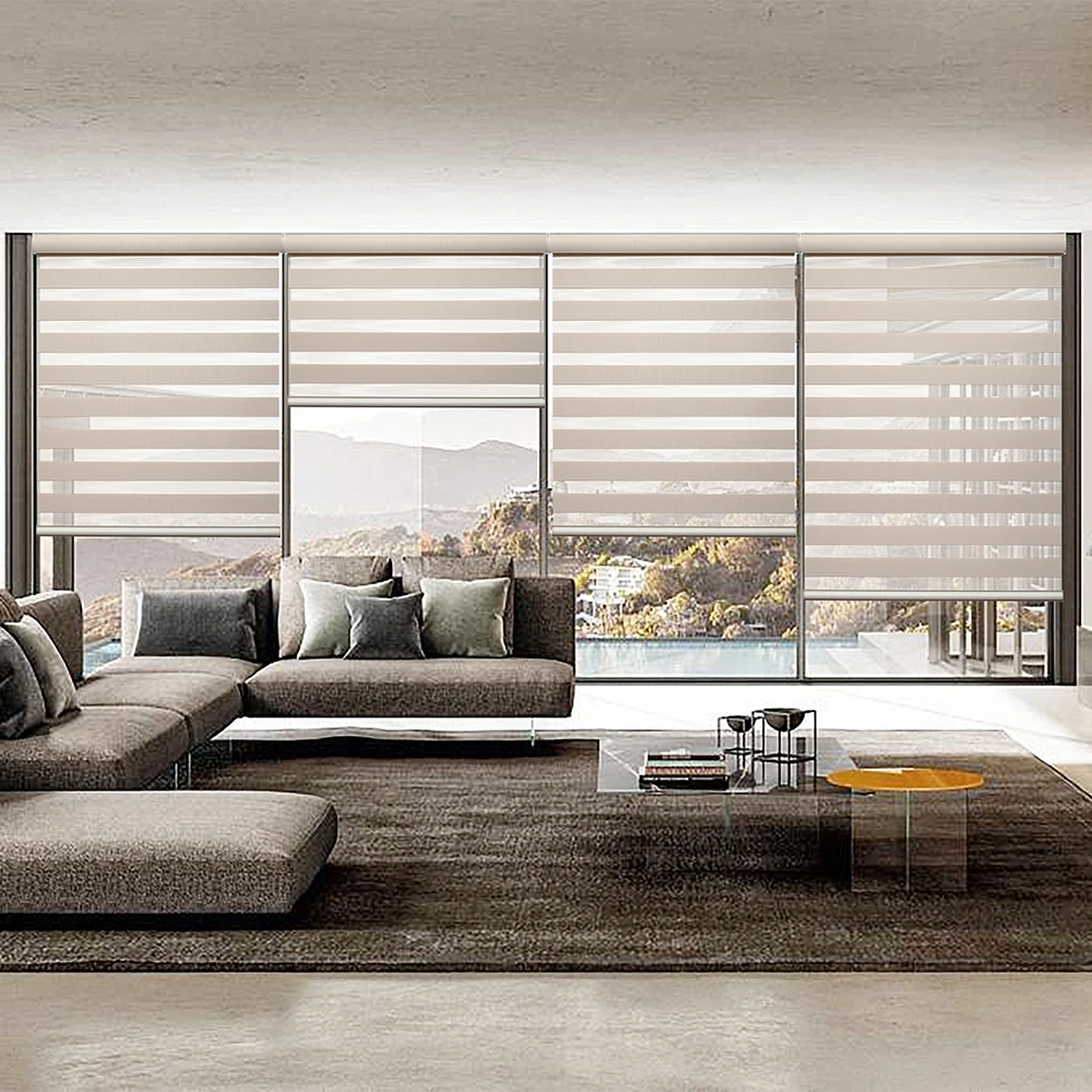 OEM/ODM Factory Motorised Electric Wifi Indoor Hotel Window Remote Control Zebra Blinds