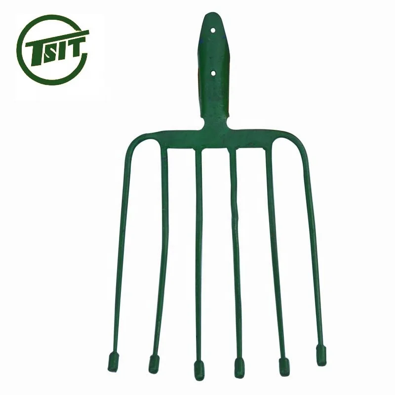 
6 tine hand garden steel farm fork head 
